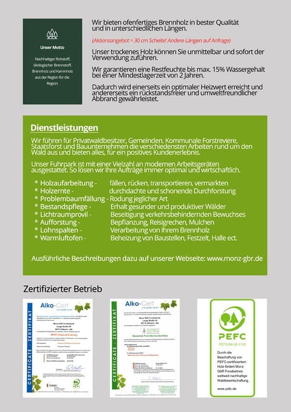 Brennholz mit Lieferung Laichingen