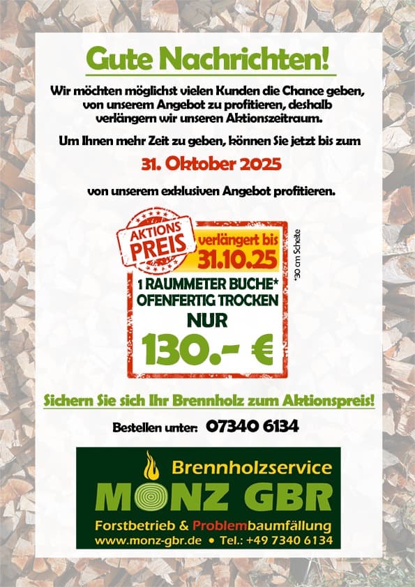 Brennholz mit Lieferung Senden (bei Ulm)