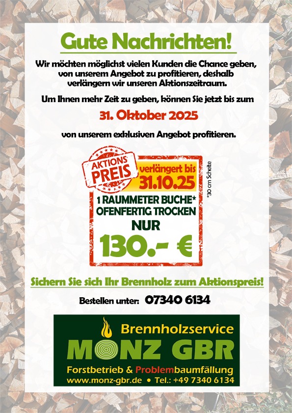 Brennholz mit Lieferung Heidenheim an der Brenz – ofenfertig & günstig