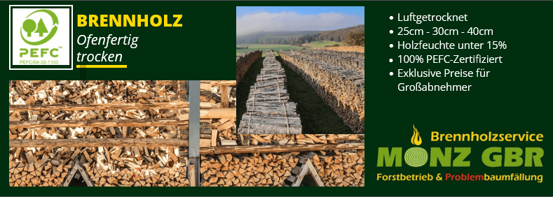 Ofenfertiges, trockenes Brennholz für Ulm, Neu-Ulm & Umgebung – direkt vom Forstbetrieb